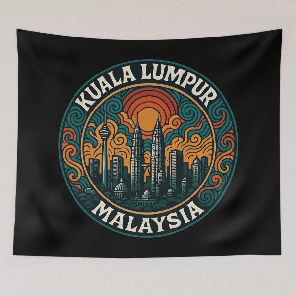 Item preview, Kuala Lumpur Malaysia Trippy Art Retro designed and sold by TomFrontierArt.