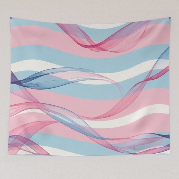 Item preview, Pink Blue Flowing Waves designed and sold by SassyArtistry.