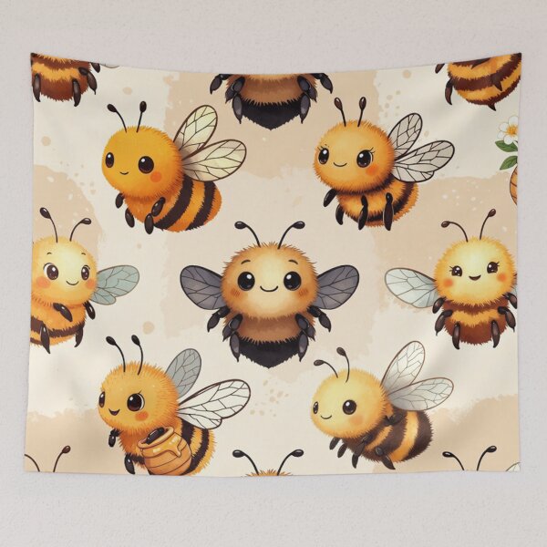 Item preview, Cute Kawaii Bee Pattern designed and sold by SassyArtistry.