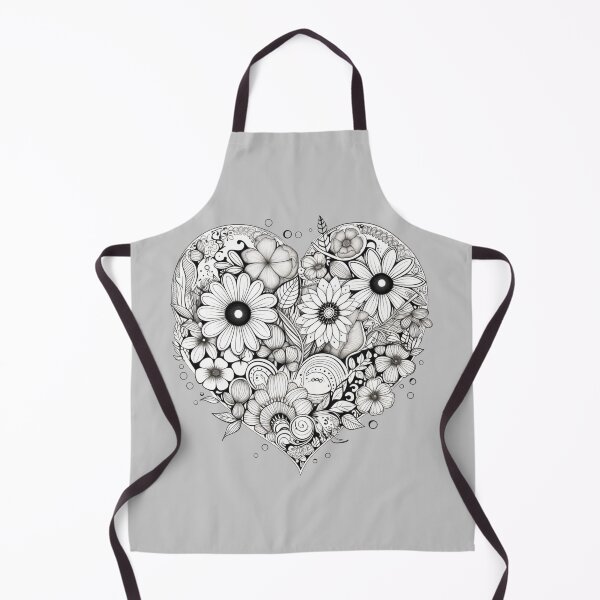 Item preview, Black and White Flower Hearts designed and sold by bubblyrainbow.