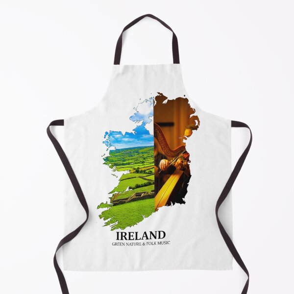 Item preview, Ireland Map Silhouette - Emerald Isle Nature & Folk Music Heritage Art designed and sold by AbulailArt.