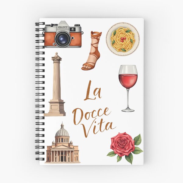 Item preview, Watercolor clipart of Rome featuring famous landmarks, food, drinks, and items related to Italian culture designed and sold by SpaceartLilu.