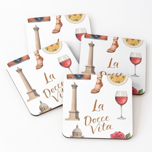 Item preview, Watercolor clipart of Rome featuring famous landmarks, food, drinks, and items related to Italian culture designed and sold by SpaceartLilu.