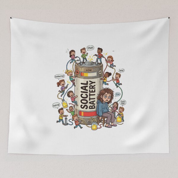 Item preview, People Draining My Social Battery designed and sold by Quiet Mode Studio.