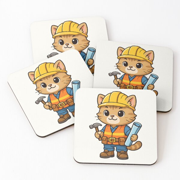 Item preview, Cute Builder Cat designed and sold by HoopeStylee.