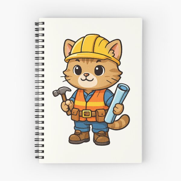 Item preview, Cute Builder Cat designed and sold by HoopeStylee.