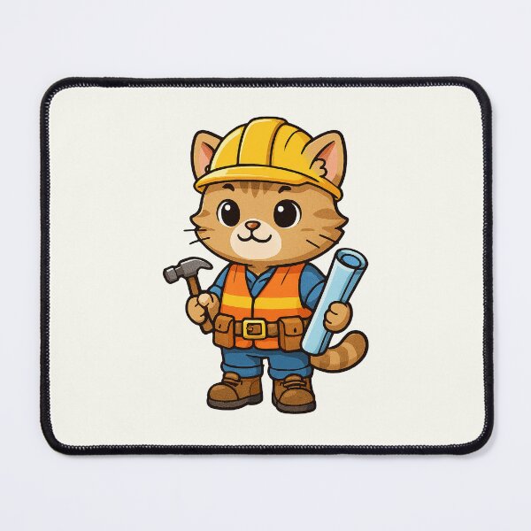 Item preview, Cute Builder Cat designed and sold by HoopeStylee.