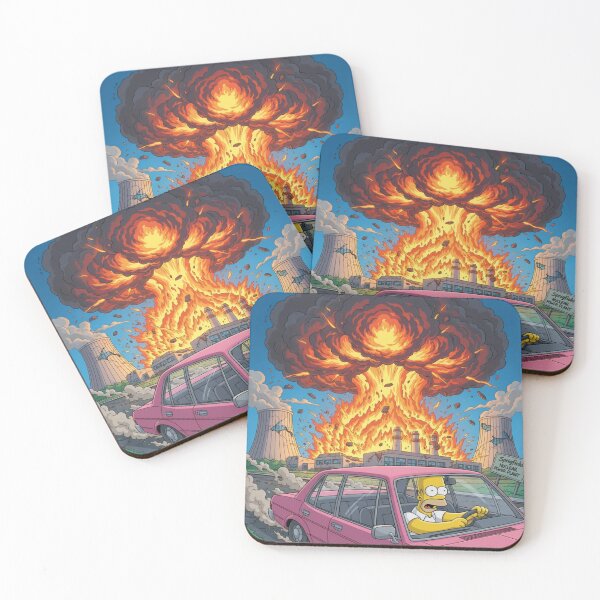 Item preview, Homer Driving Away from Nuclear Plant Explosion designed and sold by DohLab.