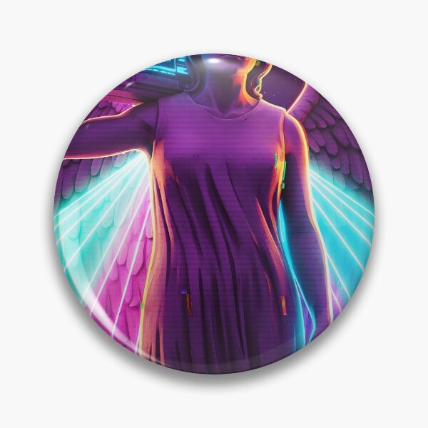 Item preview, Neon Angel Statue with Boombox - 80s Vaporwave Glitch Art designed and sold by powersunlight.