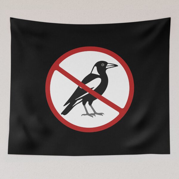 Item preview, Prohibited Sign, Magpie Sign, Birds, Novelty Sign designed and sold by AASparksDesigns.
