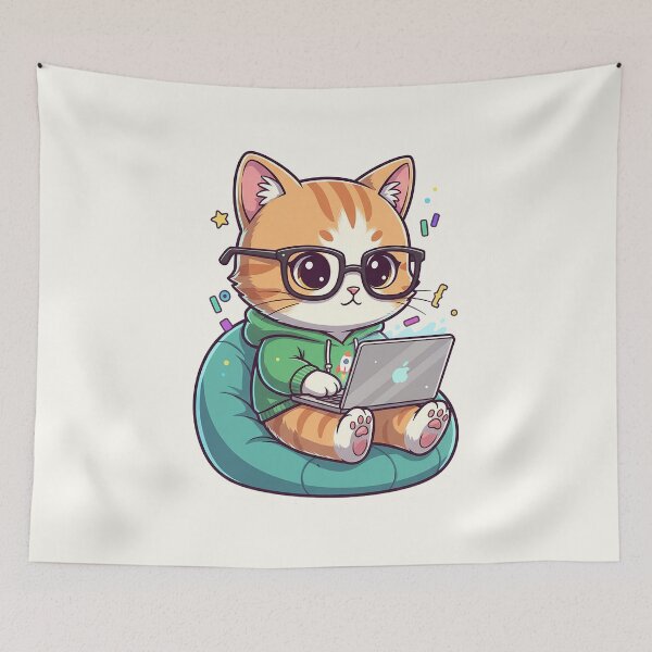 Item preview, Programmer Cat Coding designed and sold by HoopeStylee.