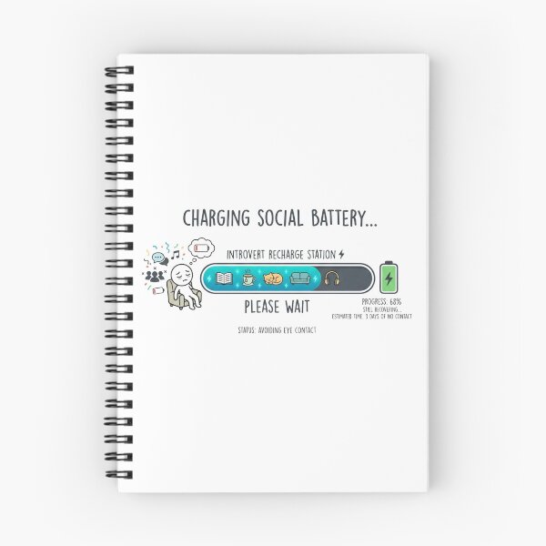 Item preview, Charging Social Battery Loading Screen designed and sold by Quiet Mode Studio.