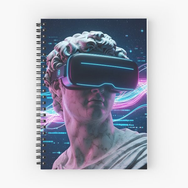 Item preview, Cyberpunk David - Neon Vaporwave VR Statue Aesthetic designed and sold by powersunlight.