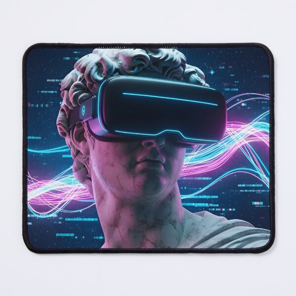 Item preview, Cyberpunk David - Neon Vaporwave VR Statue Aesthetic designed and sold by powersunlight.