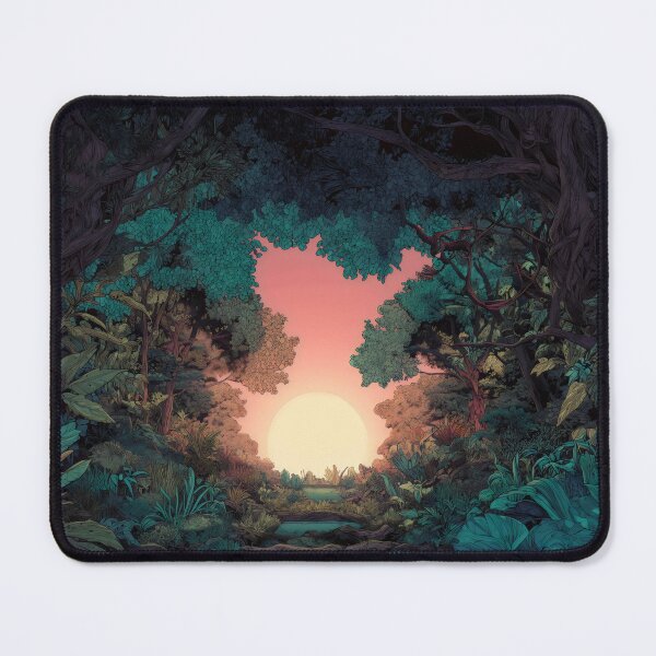 Item preview, Jungle Sunset Forest Clearing designed and sold by LuminousFoundry.