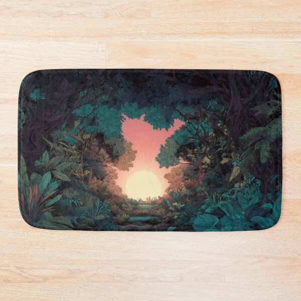 Item preview, Jungle Sunset Forest Clearing designed and sold by LuminousFoundry.