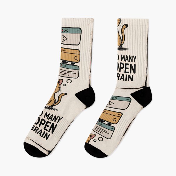 Item preview, Funny Retro Cat - Too Many Tabs Open in My Brain designed and sold by Insight-Ink.