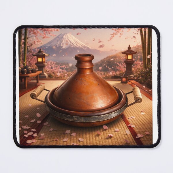 Item preview, Moroccan Tajine in Japanese Garden with Mount Fuji – Cultural Fusion Food Art designed and sold by novyron.