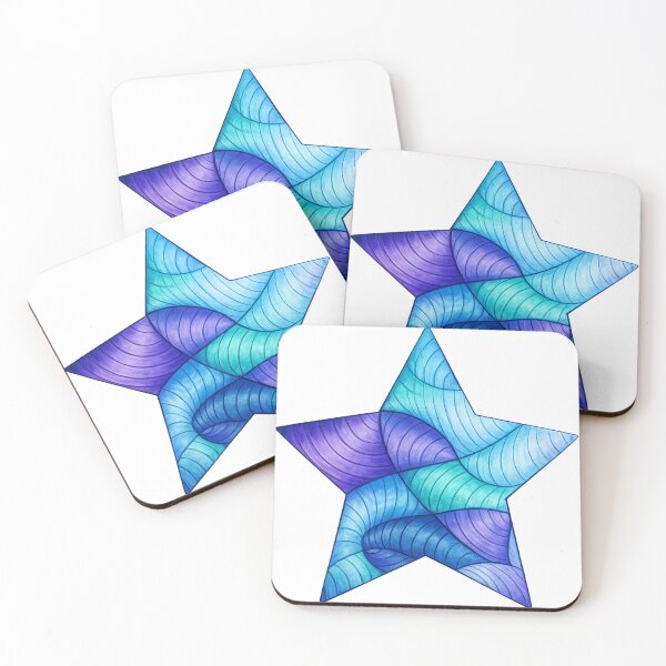 Item preview, Single Blue Star Pattern – Abstract Ocean Geometric Design designed and sold by AnyasCrafts.