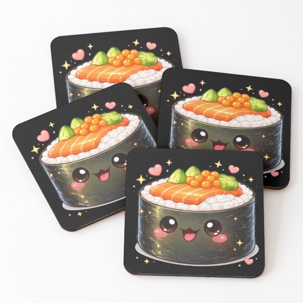 Item preview, Kawaii Cute Sushi Roll Cartoon designed and sold by MarinaBlackArt.