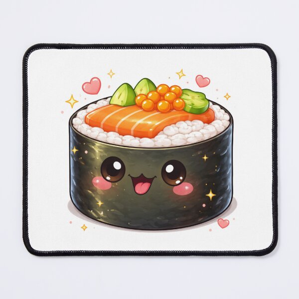 Item preview, Kawaii Cute Sushi Roll Cartoon designed and sold by MarinaBlackArt.
