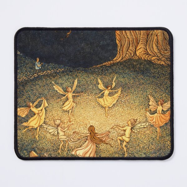 Item preview, Fairy Dance Art Nouveau Moonlit Circle Illustration for Fantasy Art Lovers designed and sold by RickE.