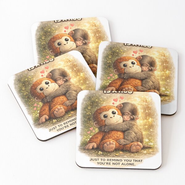 Item preview, Punch Monkey Hug Story – Cute Baby Macaque Plush Toy Comfort Illustration designed and sold by The Engineer.
