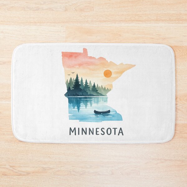 Item preview, Minnesota Minimalist Watercolor State Icon – Lake Sunset Nature Illustration designed and sold by StickyDelights.