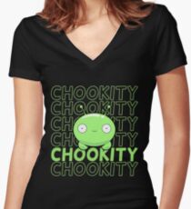 Mooncake Chookity - FinalSpace Women's Fitted V-Neck T-Shirt