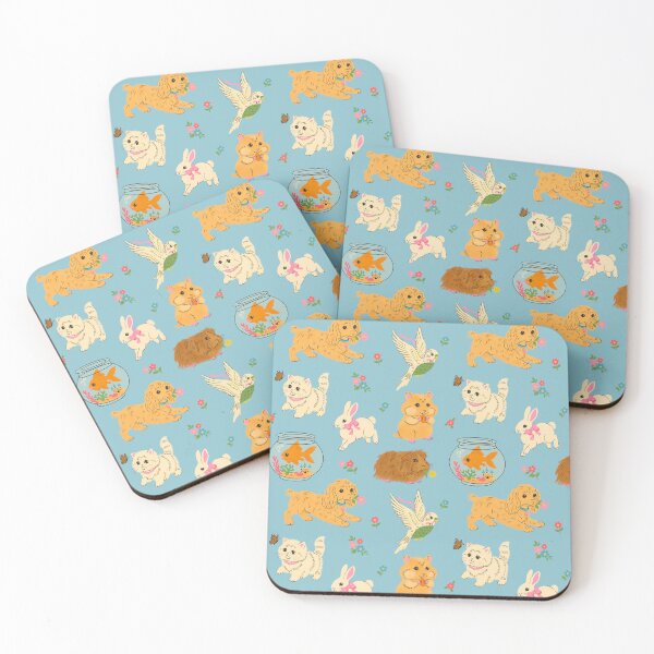Item preview, Kitsch Retro Bright Pastel Pets designed and sold by Carrie Cantwell Art.