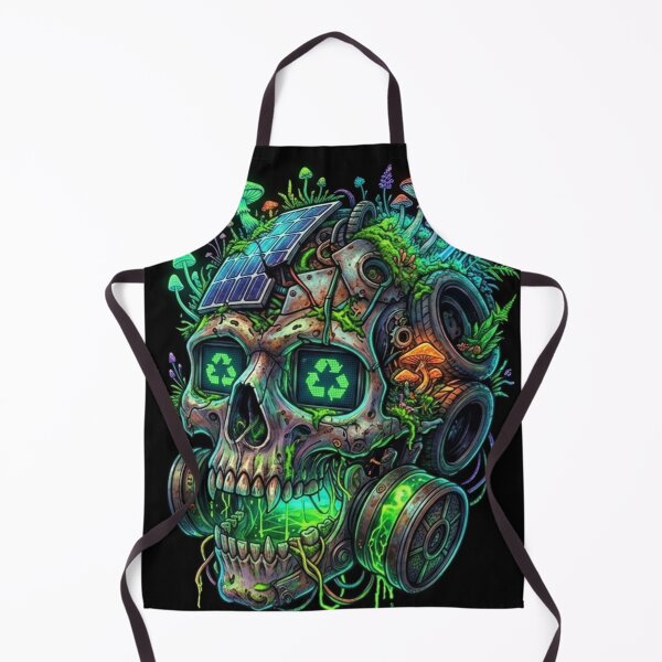 Item preview, Eco Cyborg Skull and Fungi Apocalypse Art designed and sold by JanRizz.