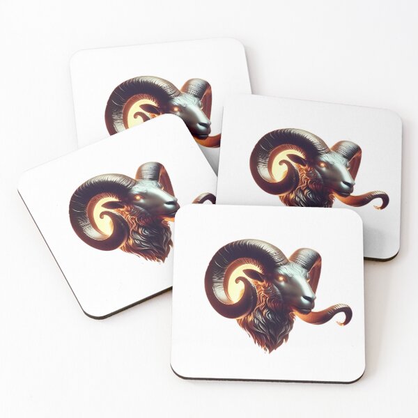 Item preview, Dark Aries Ram Zodiac Fire Sign Art designed and sold by Zodiac Celestial Art.