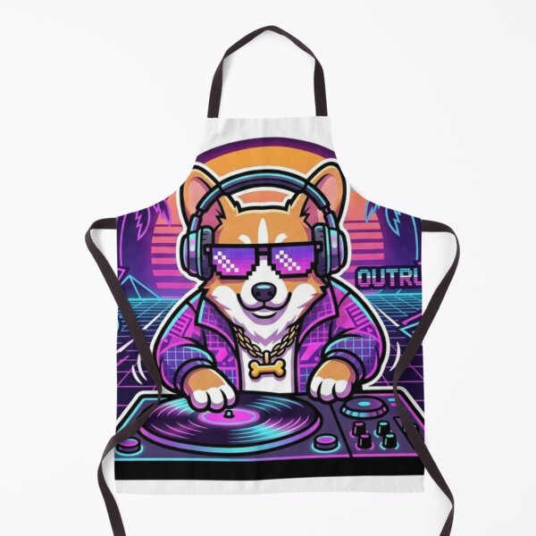 Item preview, Synthwave DJ Shiba Inu Retro 80s Neon designed and sold by crazygoose30.