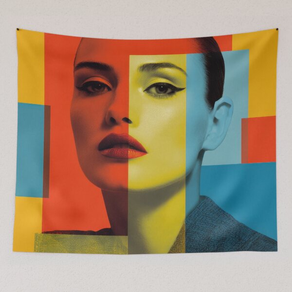 Item preview, Bold colors form female face design designed and sold by anytka.