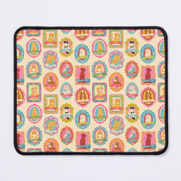 Item preview, Kitsch Retro Bright Pastel Pets in Frames designed and sold by Carrie Cantwell Art.
