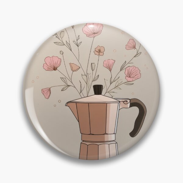 Item preview, Coffee pot with flowers in a vase designed and sold by anytka.