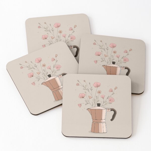 Item preview, Coffee pot with flowers in a vase designed and sold by anytka.