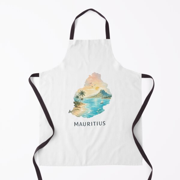 Item preview, Mauritius Minimalist Watercolor Island Icon – Tropical Paradise Travel Art designed and sold by Nusha Creations.