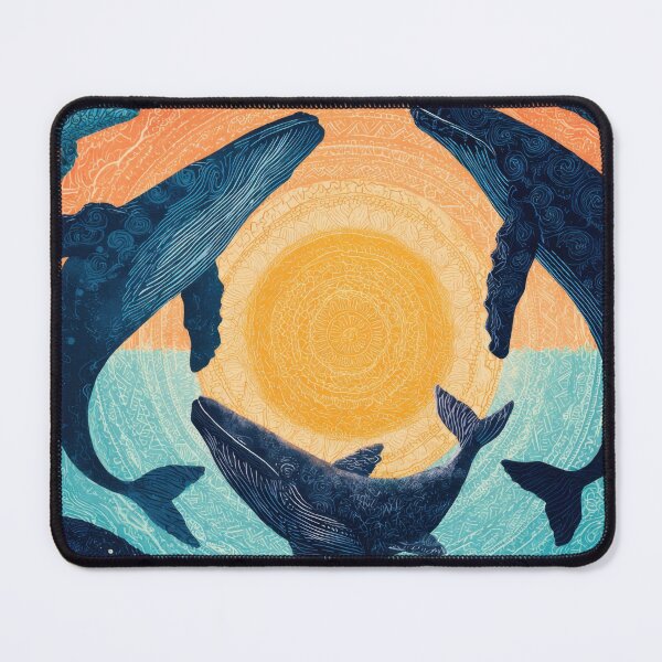 Item preview, Whales swim around sun symbol designed and sold by anytka.