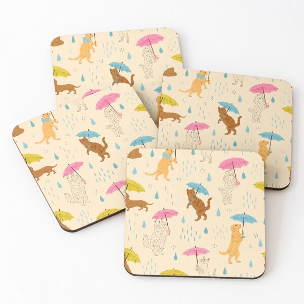 Item preview, Bright Pastel It's Raining Cats & Dogs  designed and sold by Carrie Cantwell Art.