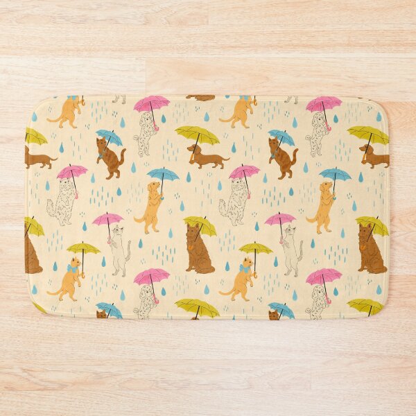 Item preview, Bright Pastel It's Raining Cats & Dogs  designed and sold by Carrie Cantwell Art.