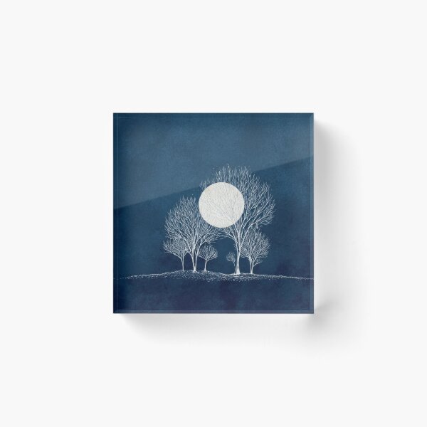 Item preview, Night scene with trees and moon designed and sold by anytka.