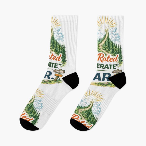 Item preview, Trail Rated “Moderate” by a Liar – Funny Hiking Trail Design designed and sold by The Bearded Embroiderer.