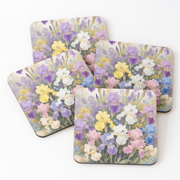Item preview, Iris Flower Bouquet Watercolor | February Birth Flower Botanical Art designed and sold by Debbie Schulte.