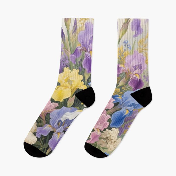 Item preview, Iris Flower Bouquet Watercolor | February Birth Flower Botanical Art designed and sold by Debbie Schulte.