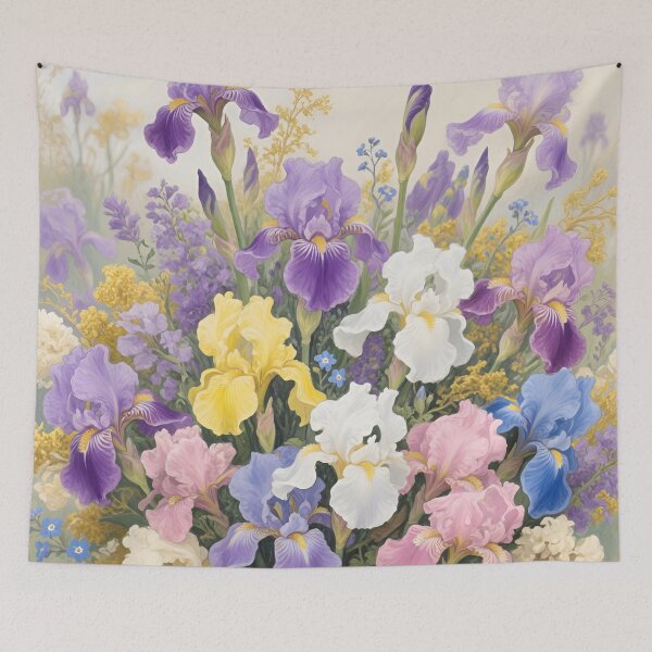 Item preview, Iris Flower Bouquet Watercolor | February Birth Flower Botanical Art designed and sold by Debbie Schulte.
