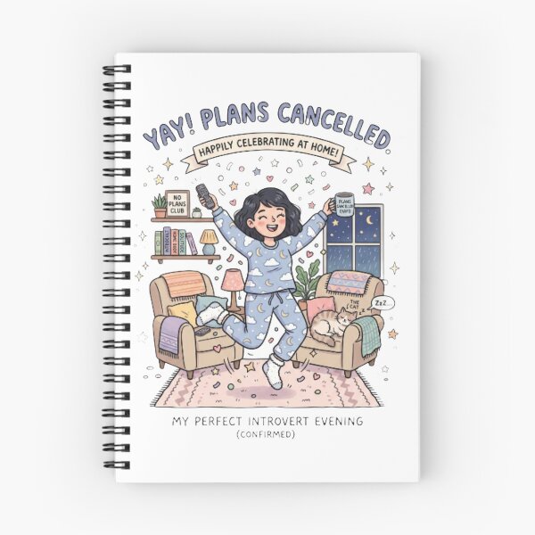 Item preview, Cancelled Plans Celebration Introvert Humor designed and sold by Quiet Mode Studio.
