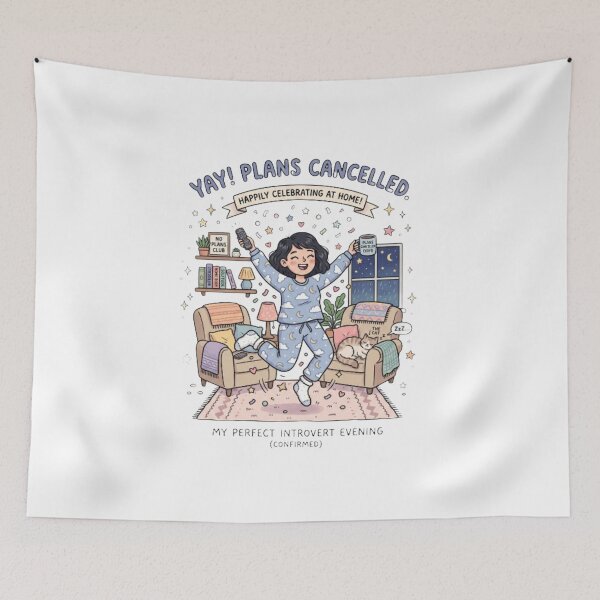 Item preview, Cancelled Plans Celebration Introvert Humor designed and sold by Quiet Mode Studio.