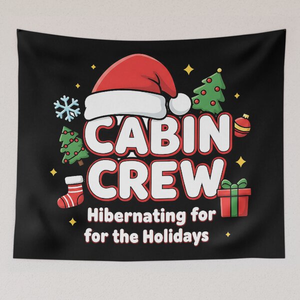 Item preview, Merry Cabin Crew Hibernating Christmas Cabin Design designed and sold by ArtDesignTp.