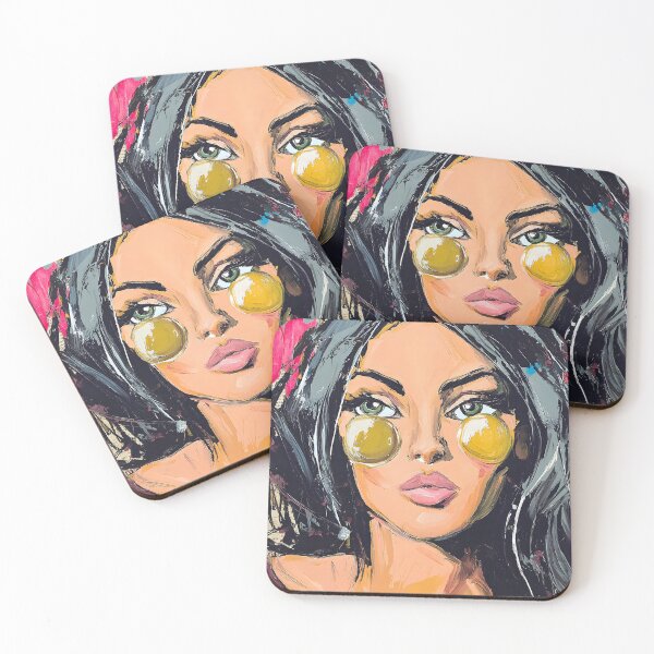 Item preview, Step into Modern Energy with a Stylized Woman Portrait Featuring Striking Eyes and Vibrant Splashes designed and sold by OlfactoART Studio.